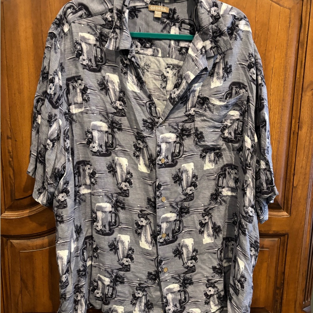 George Gray Casual Button Down Shirt with Stylish Pattern